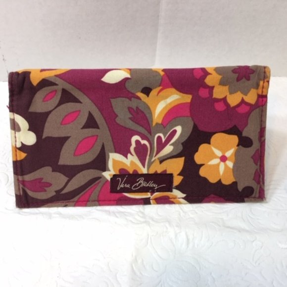 Vera Bradley Floral Checkbook Cover 7"x 3.5" - Picture 1 of 10